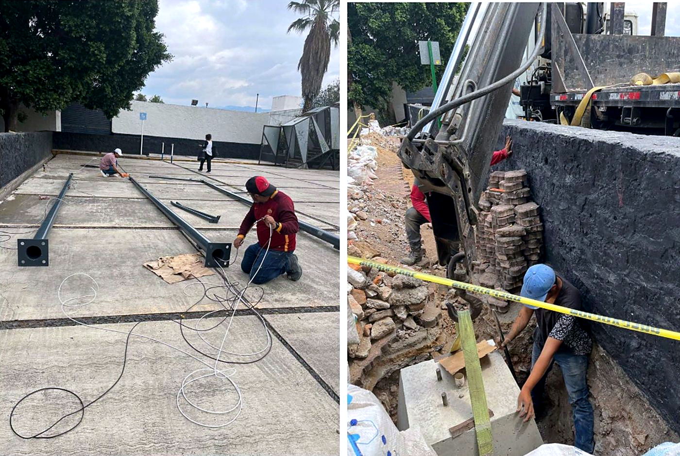 Frente de trabajo en azotea.