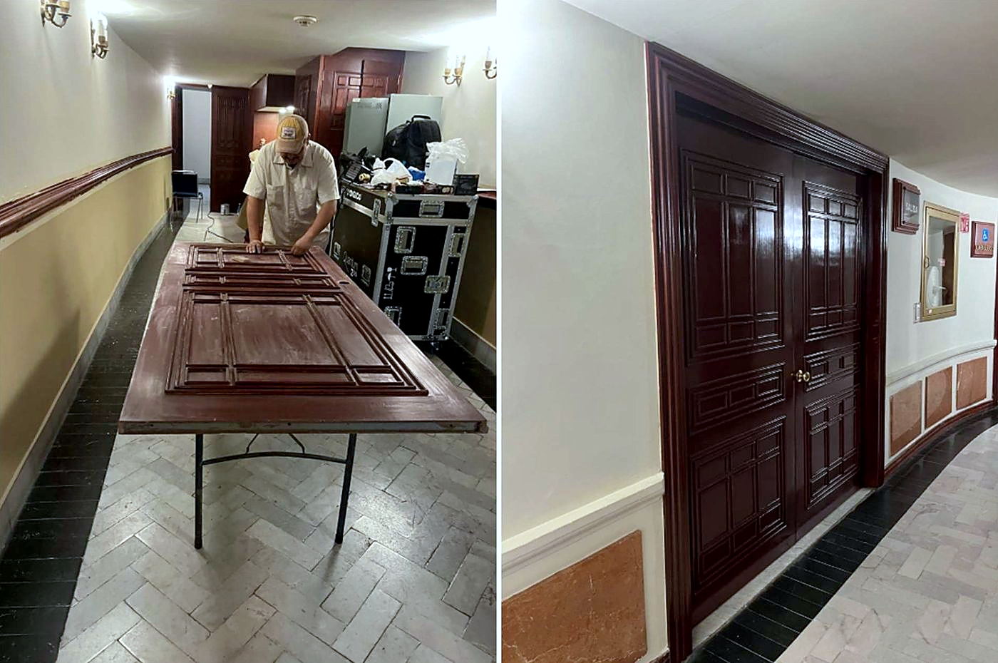 Puertas de madera intervenidas.