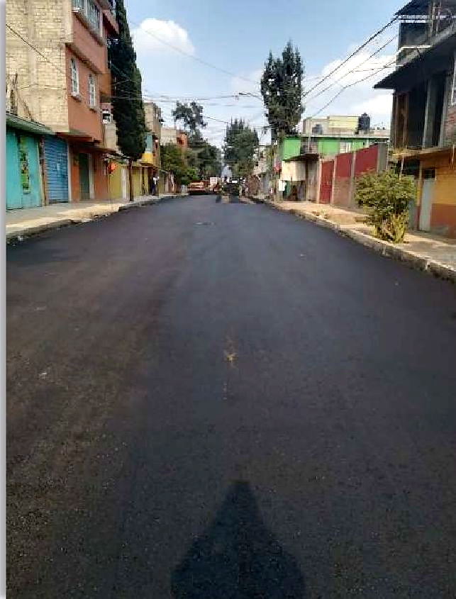 Calle rehabilitada y entregada en la Alcaldía Tláhuac